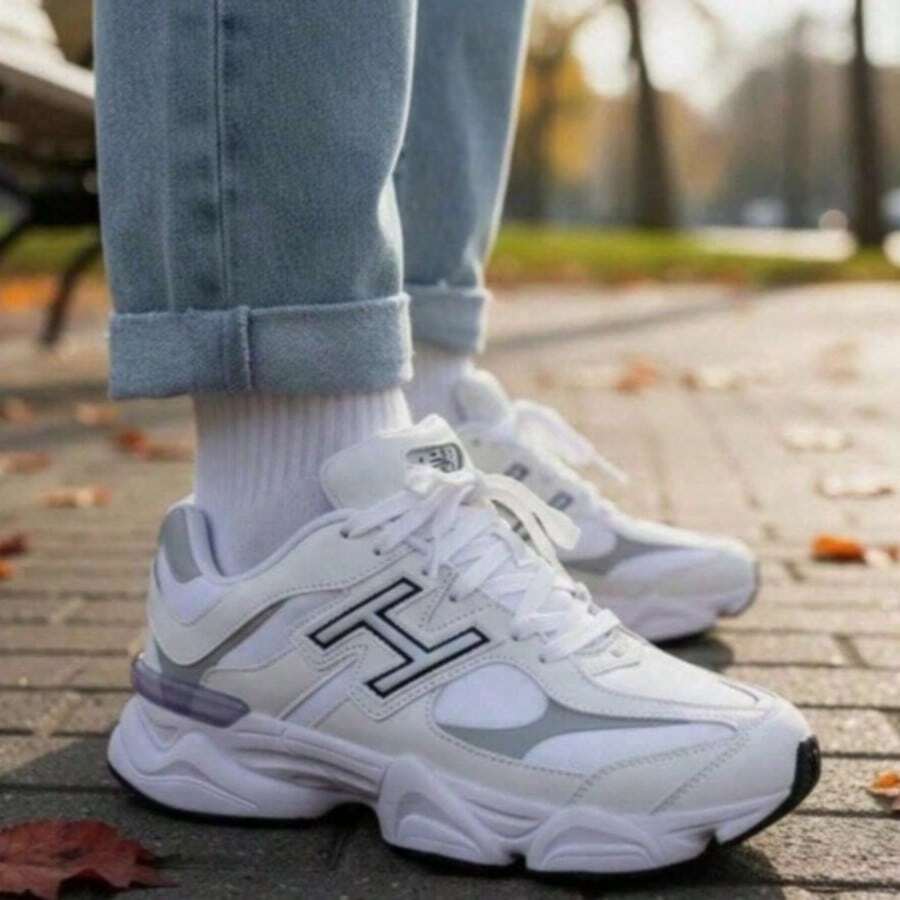 Mega Women's Unisex Tennis Shoes Gym Training 9060 Crossfit New Premium Chunky New Holiday School Vacation Party Gym And Fitness Outdoor - 白色/灰色 - 查看 1