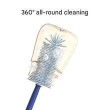 1 套 [3 件装] 婴儿硅胶奶瓶刷、安抚奶嘴刷、吸管清洁工具、奶瓶口刷，6 合 1 套装 - 亮橙色 - 查看 4