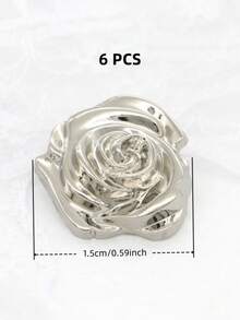 6/12 chiếc cúc kim loại hình hoa hồng 3D cao cấp, kích thước 1.5-2cm, màu vàng/bạc, thích hợp để may áo kiểu, áo sơ mi, áo len, áo khoác cardigan, áo len, vest, váy, áo khoác ngoài, hộp quà Valentine tự làm, túi xách, phụ kiện mũ, đồ may vá. - Hoa hồng - Xem 12