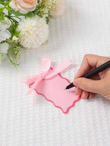 24 Stück Muschelform Namenskarten mit Schleifen, DIY rosa Hochzeit Tischnummern Karten, Hochzeit Platzkarten, Hochzeit Party Dekorationen, rustikale Hochzeit Tischdekoration, Hochzeit Party Zubehör, leere Namenskarten für Sitzplätze, für Hochzeit, Brautduschen, Abendessen, Empfänge, Geburtstag, Baby-Dusche, Party - Übersicht 5