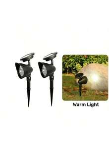 2pcs Garden LED Solar Spotlight F For Lawn Courtyard Pathway Tree Separately Lamp Landscape Decoration Outdoor Lights - Style a - View 12