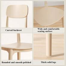 Juego de 4 Sillas de Comedor Modernas de Plástico, Silla de Comedor Apilable y Reforzada para el Hogar, Diseño Simple y Moderno con Respaldo y sin Brazos, para Cocina, Restaurante, Sala de Estar (Color: Gris Oscuro, Tamaño: 44 * 47 * 80cm) - Naranja - Ver 6