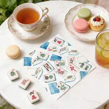 20 Pcs Mahjong Cocktail Napkins 5" X 5" Disposable Paper Napkins Funny Beverage Napkins For Kitchen, Bridal Showers, Birthday Or Party Supplies - A - View 5