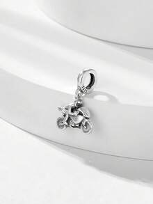 1pc Elegant 925 Sterling Silver Motorcycle Pendant, Suitable As Birthday Gift For Men And Women - Silver - View 4
