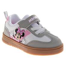 Disney Mouse Court Sneakers Girls - Polka Dot Athletic Running Hook And Loop Comfort Fit (Toddler – Little Kid) - 灰色 - 查看 1