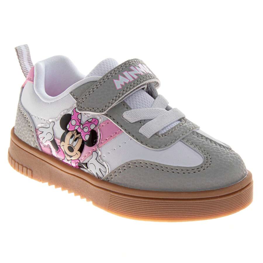 Disney Mouse Court Sneakers Girls - Polka Dot Athletic Running Hook And Loop Comfort Fit (Toddler – Little Kid) - 灰色 - 查看 1
