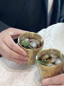 175ml Gold Double-Layer Stainless Steel Sharing Cup | Middle East Crescent Moon Star & Vine Pattern Insulated Cup | Gift Hot Cold Drinkware,Gold Double-Wall Stainless Steel Sharing Cup | Middle Eastern Crescent - Multicolor - View 7