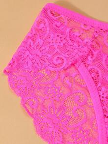 1pc Women's Sexy Lace Panties - Hot Pink - View 6