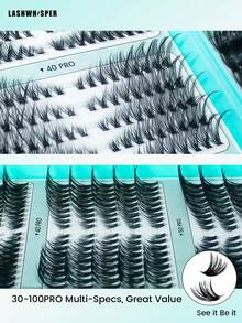 Mi giả tự làm (DIY Lash Clusters) độ cứng 30D/40D/50D/60D/80D/100D, độ cong D, dài 9-16mm, tạo vẻ tự nhiên, mềm mại, siêu nhẹ, có thể tái sử dụng, dùng cho trang điểm hàng ngày. - Nhiều màu - Xem 4