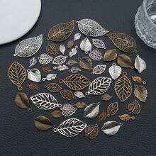 1pack Tree Leaf Charms Pendants, Branch Leaves Charms Metal Alloy Leaf Beads Antique Bronze Dangle Charm For Spring Earring Bracelet Necklace Kaychain Jewelry Making - Multicolor - View 2