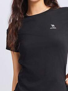 CAMEL CROWN Camiseta casual de secado rápido para hombre para actividades al aire libre en verano - Fantasma negro - Ver 3