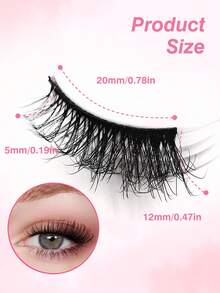 Rikuaild 半截假睫毛 7对 猫眼尾加长假睫毛 仿貂毛条状假睫毛 适合开斋节、节日派对、婚礼、伴娘、旅行、度假、海滩、海边妆容 - 黑色 - 查看 8