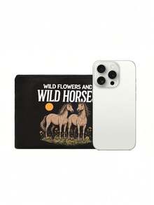 Wild Flowers And Wild Horses Pattern Makeup Bag, Cartoon Fun Multi Functional Canvas Bag, Charger Storage Bag,Travel Essential Makeup Bag: Girls' Travel Survival Bag, Men's And Women's Zipper Bag, Cosmetics, Makeup And Travel Essential Lightweight Reception Bag, Perfect Gift For Teenagers, Birthday And Travel Accessories,Holiday Gifts - Multicolor - View 8