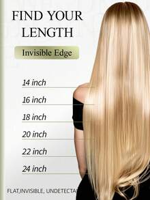 DNE HAIR 10件組 100% 真人髮 無縫隱形接髮片 #P18/22 髒金色挑染直髮 14-22英吋 絲滑順暢 髮尾豐厚 適合細髮 日常使用與美髮沙龍適用 - SP18/22 - 查看 6