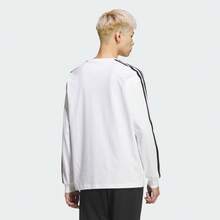 Adidas 男士 ES+ 3S 长袖T恤 针织无领 TKF3731 - 白色 - 查看 3
