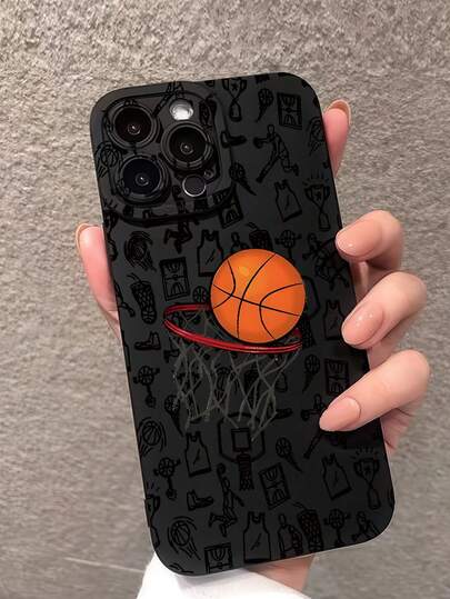 Fashionable, Popular, Personalized, Basketball Dunk Graffiti Sports Art Print Pattern Design Theme Luxury Shockproof Aesthetic Cute Phone Case, Lens Protrusion Protection, Compatible With IPhone 17/17Pro/17Pro Max, 16, 15, 14, 13, 12, 11 Plus/Pro Max And Series, And Compatible With For Galaxy S/A Series, Gift For Easter Day, Christmas Halloween Decoration/Gift For Birthday, Girlfriend, Boyfriend, Friend Or Yourself.