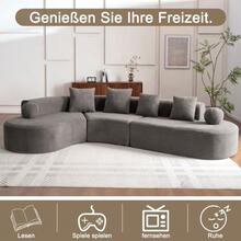 327cm Large, Thick, Fitted With A Sofa With A Knob And A Cloudy Couch, The Elegant Construction Is And One Of The Three-Tier Models, It Must Be Included, And It Cannot Be Left Behind. - Grey - View 4
