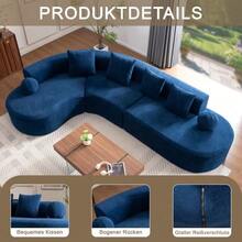 327cm Large, Thick, Fitted With A Sofa With A Knob And A Cloudy Couch, The Elegant Construction Is And One Of The Three-Tier Models, It Must Be Included, And It Cannot Be Left Behind. - Blue - View 4