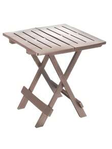 AURA DECO - Adige Garten-Beistelltisch 44*44*50 cm, klappbar und praktisch, aus Kunststoff, in mehreren Farben erhältlich, perfekt für Terrasse, Balkon oder Garten - Khaki - Übersicht 4