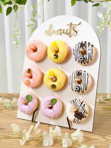 1/2 Set 9/16 Hole Wooden Donut Display Stand, Home Donut Display Rack, Party Food Serving Stand, Birthday Wedding Family Event Party Food Rack, Donut Wooden Display Stand, Gender Reveal Party Decor, Birthday Party Wedding Tabletop Centerpiece - Arch-shaped White - View 8