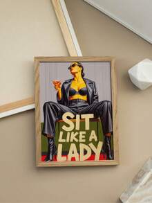1pc Unframed,Sit Like A Lady | Fashion Poster | Retro Style Woman Art | Bold Pop Art Print | Empowering Female Art | Contemporary Girl Power Art - Letter a - View 3