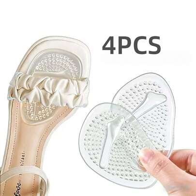 QKC 4pcs High Heel Insoles, Cushion Pads To Relieve Pain And Provide Comfort All Day, Unisex Size Suitable For Women's High Heels And Men's Sneakers, Suitable For Daily Wear In Summer