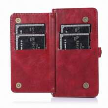 For IPhone 17/17 Air/17 Pro Max/16/11/12/13/14/15 Pro Max/15 Plus/13 Mini Wallet Case, Wireless Charging Compatible, Flip Folio Leather-Style Phone Case With Card Holder, Magnetic Closure Credit Card Slot, Protective Wallet Cover, Best Choice For Holidays And Birthday Gifts - 淡紫色 - 查看 6