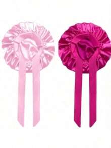 1件/2件/4件装缎面睡帽，丝滑蝴蝶结睡帽，弹性宽边女士睡帽，可卷发 - 均碼 - 查看 13