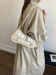 Bolso cruzado de gran capacidad, de estilo moderno y multiusos, modelo 2026 nuevo, estilo de mujer, bolso exquisito - Beis - Ver 4