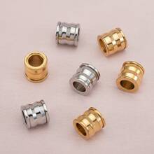 20pcs 8mm Stainless Steel Spacer Beads, Large Hole Tire Shaped Beads Pendant, Suitable For Necklace, Bracelet And Other DIY Jewelry Making - Stainless Steel Beads - View 3