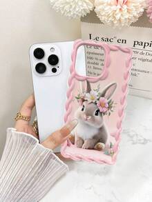 Braided Rabbit Flower Painted Anti-Drop Phone Case, Compatible With IPhone 14, 14 Pro, 14 Pro Max, 13, 13 Pro, 13 Pro Max, 11, 11 Pro Max, 12, 12 Pro, 12 Pro Max, XR, XS, 15, 15 Pro, 15 Pro Max, 16, 16 Pro, 16 Pro Max, 17, 17 Pro, 17 Air, 17 Pro Max, Premium Anti-Drop Phone Protective Cover - Multicolor - View 2