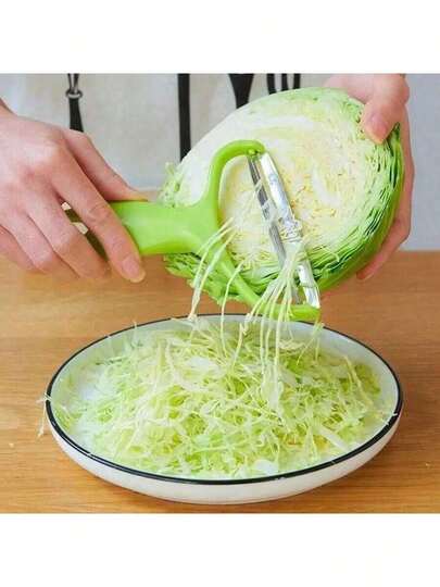 1pc Stainless Steel Multi-Function Vegetable Peeler And Cabbage Slicer - Slicing, Shredding, Peeling, Grating, Etc. Featuring Stainless Steel Blades And Ergonomic Handle, Convenient To Use And Clean. Perfect Tool For Peeling/Shredding Potatoes, Cauliflower, Cabbage, Carrots, Apples, Leafy Greens, Etc. Suitable For Home Kitchen/Outdoor Camping Grilling. Kitchen Tool; Kitchen Slicing Tool; Food Processing Tool; Home Decor; Household Item; Mother's Day Gift.