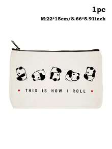 熊猫印花化妆包，熊猫主题旅行化妆品收纳包，化妆包，送给熊猫爱好者、动物爱好者的礼物，圣诞节、毕业典礼、生日、送给熊猫爱好者朋友、女儿、姐妹的礼物 - 多色 - 查看 18