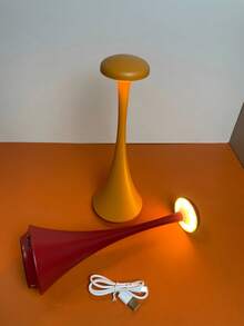 1 件 LED 触摸三色可调光桌面装饰氛围灯、创意节日礼物夜灯、ABS 材质、床头灯、卧室灯、蘑菇灯、USB 可充电条形灯、书架装饰灯 - 彩色 - 查看 8