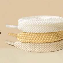 120/140cm White Shoelaces, Polyester Single-Layer Flat Shoelaces Suitable For Sneakers, Canvas Shoes, Basketball Shoes, Footwear - Multicolor - View 7