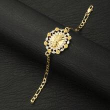 一件时尚精致的圣犹达吊坠手链，华丽优雅的瓜达卢佩圣母护身符手镯，基督教圣物首饰，日常佩戴节日礼物 - 金色 - 查看 10