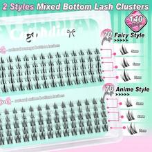 Calphdiar Bottom Lash Clusters Fairy Lashes Clusters Manga Bottom Eyelash Clusters Natural Bottom Lash Extension 5 - 7mm Individual Lashes 2 Styles Anime Lower Eyelash Extensions Bottom Cluster Lashes - F-Fairy 2款下睫毛 - 查看 2