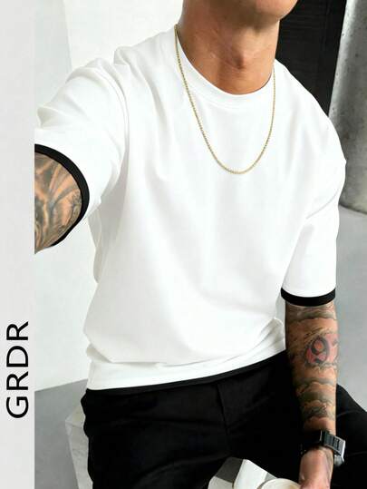  GRDR Men's Classic Crew Neck Short Sleeve T-Shirt, Fashionable Minimalist Commuting Versatile