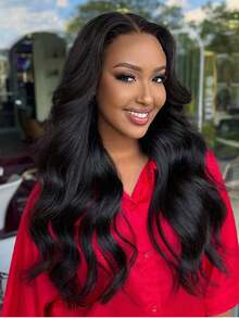 Tóc giả sóng nhẹ 5x5 không cần keo, tóc thật, đã tỉa sẵn, tóc giả ren trong suốt dành cho nữ, mật độ 150%, tóc nguyên chất. - Natural Black - Xem 3