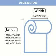 1卷蓝色条纹可移除墙纸，PVC材质，适用于宿舍、餐厅、家居装饰、抽屉衬垫、家具翻新，安装简便，尺寸：17.7英寸 x 39.3英寸/118.1英寸/196.8英寸 - A - 查看 3