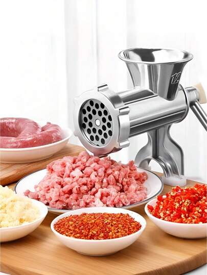 1 pieza Picadora de carne manual, Embutidora de salchichas para el hogar, Máquina para picar carne y hacer rellenos, Picadora de carne manual, Se puede usar para picar carne, ajo, chile, así como para embutir salchichas, moler especias, picar carne, cortar verduras, herramientas de procesamiento de carne, adecuada para cocinas domésticas, hoteles, restaurantes, accesorios de cocina esenciales.