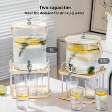 New Luxury Cold Water Dispenser With Faucet, Large Capacity Household Fruit Tea Lemon Water Pitcher For Picnic - Multicolor - View 12