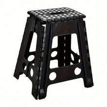 LOVEWE 17.7 Inch Folding Step Stool With Handle - Heavy-Duty Plastic, Lightweight Compact For Easy Storage, Perfect For Bathroom Kitchen Bedroom - Black - View 9