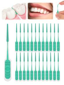40/20/5PCS 软橡胶牙间刷 - 直型牙间刷 - 正畸牙间刷 - 一次性牙间清洁棒 - 操作简单 - 外出携带方便。 - 彩色 - 查看 1