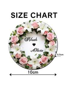 1/2/4/6/10 Pc Personalized Custom Names: Handmade Round Wooden Coasters, Wedding Coasters | Custom Name Wreath Design, Ideal For Weddings, Table Decorations, Wedding Favors, Gifts, And Valentine's Day Decorations - Beige - View 8