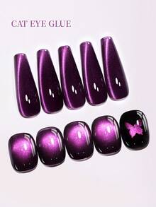 XEIJAYI 1 Botella de 15ml de esmalte de uñas de gel UV con efecto de ojo de gato morado, removible y magnético, apto para salones de uñas y manualidades en casa - Morado Violeta - Ver 8