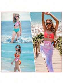 "BEACH"Large-Capacity Waterproof Waist Bag With Adjustable Belt, Made Of Pvc Material. This Large-Capacity Waist Pack Features A Three-Layer Sealed, Touch-Screen Compatible Waterproof Phone Pouch. It's A Thickened, Durable Dry Bag With A Transparent Plastic Window, Suitable For Various Smartphones. - Multicolor - View 4