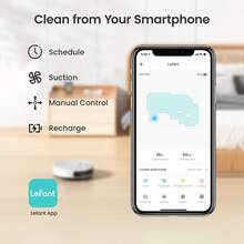 LEFANT M210(T) Robot Vacuum 3.1in Ultra Slim 11in Diameter Self-Charge 2200Pa Suction 120Mins Voice Control Pet Hair Carpet Precise Avoidance, Ideal For Cleaning Hard Floors In Kitchens And Living Rooms, White - 白色 - 查看 10