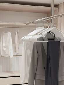 10/20/40个装防滑涂层金属衣架，适用于衣柜收纳，多功能收纳方案，可用于衬衫、连衣裙、内衣、夹克和外套；圆润凹槽设计，涂层顺滑，节省空间，适合小型衣柜、宿舍和家庭衣橱；轻巧坚固，是日常衣橱更新、情人节礼物、春季大扫除、穿搭规划以及零售环境中的高端展示的理想之选。 - 彩色 - 查看 5