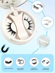 1 Pasang Set Aplikator Bulu Mata Magnetik, Desain Gaya Kartun Tebal, Tidak Perlu Lem, Mudah Dipakai dan Dilepas, Ukuran 4-14mm - Bulu Mata Manga Runcing - View 6